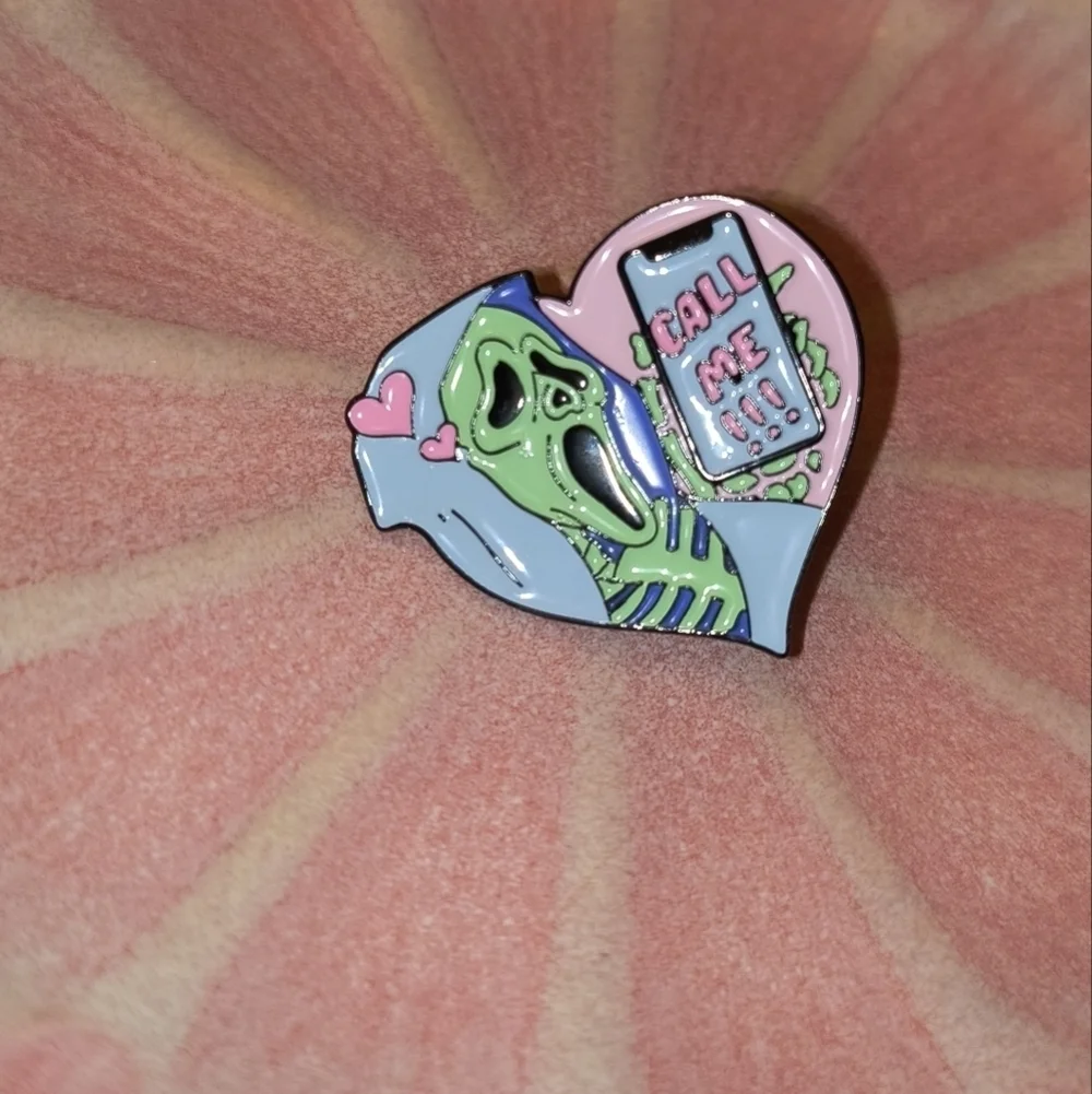 Multicolor skeleton Ghostface & cell phone says Call Me funny Halloween bag hat